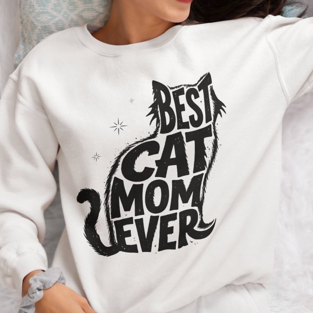 Meilleure Maman de Chat Sweatshirt Mignon pour Amo (Créateur téléchargé)