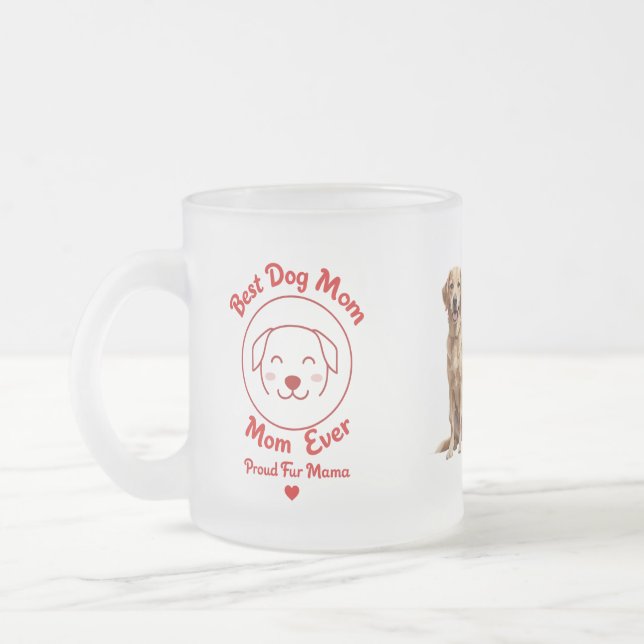 Meilleure maman de chien jamais givré en verre Mug (Gauche)
