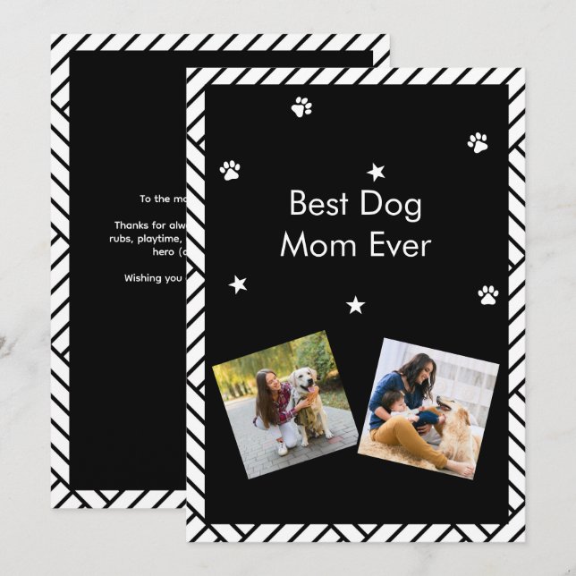 Meilleure maman de chien jamais la carte de voeux  (Devant / Derrière)