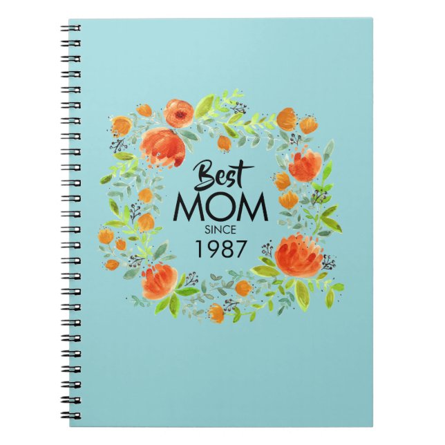 Meilleure maman depuis l'aquarelle Carnet Floral (Devant)