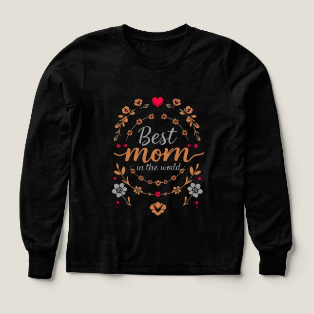 Meilleure Maman du Monde Cœur Floral (Motif recto)