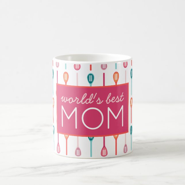 Meilleure maman du monde Moderne Cuisine Café Mug (Centre)