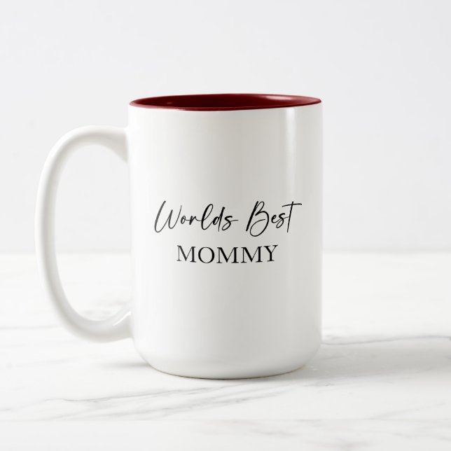 Meilleure maman du monde & Mug personnalisée la pl (Gauche)