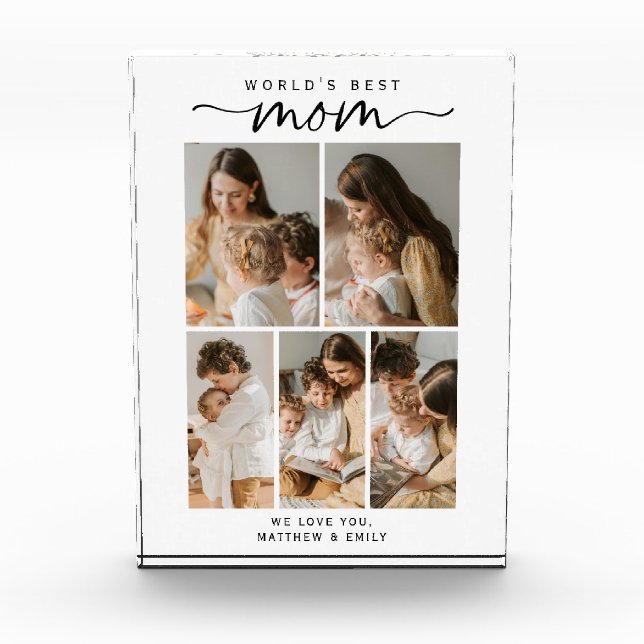 Meilleure Maman du Monde Script Bloc Photo Collage (Devant)