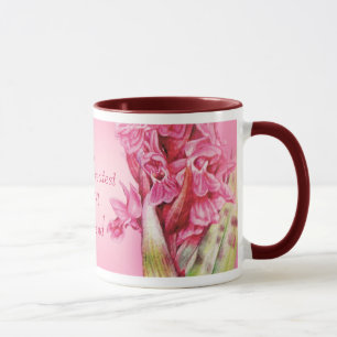 Meilleure maman et ami du monde orchidée rose mug