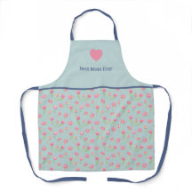 Meilleure maman et imprimé floral. Tablier tout-im