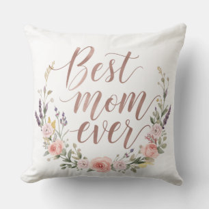 Meilleure Maman Ever – Coussin de jet en aquarelle