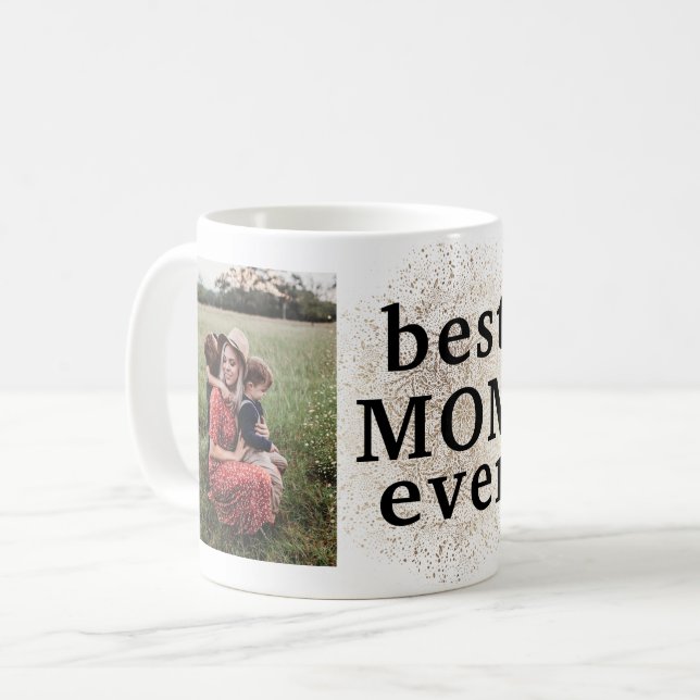 Meilleure maman Ever Gold Custom Multi Photo Mug (Devant gauche)
