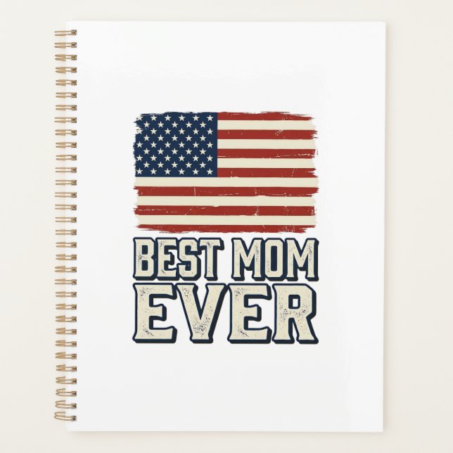 Meilleure Maman Ever Vintage American Flag Concept (Devant)