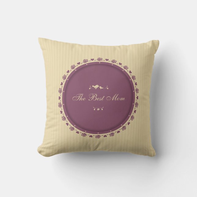 Meilleure Maman Fête Vintage des mères | Coussin d (Recto)