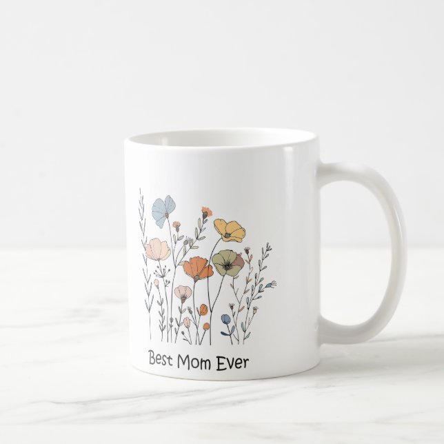 Meilleure maman fleur sauvage jamais Mug (Droite)