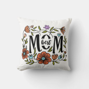Meilleure maman Floral Coussin
