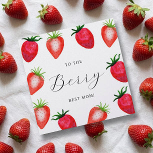 Meilleure Maman ! Fraise à l'aquarelle pour la fêt