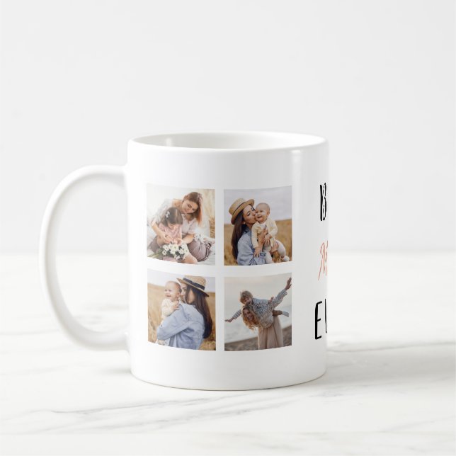 Meilleure maman jamais | 5 Photos Carrés Café Mug (Gauche)