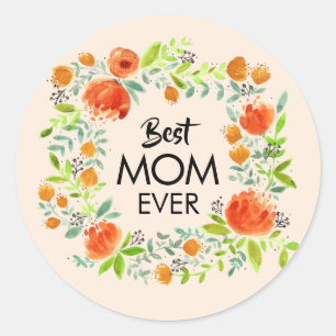 Meilleure maman jamais aquarelle Stickers Floral