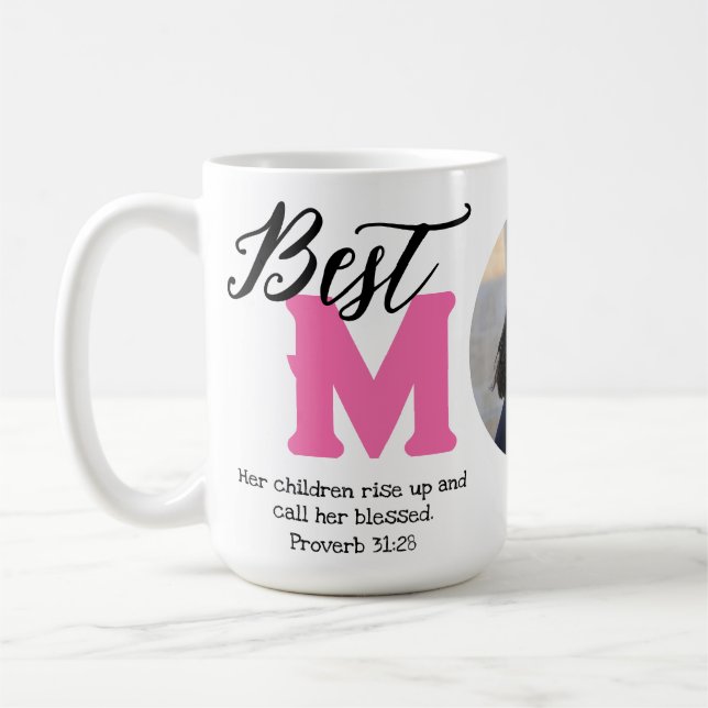 Meilleure maman jamais béni maman's Photo Mug (Gauche)