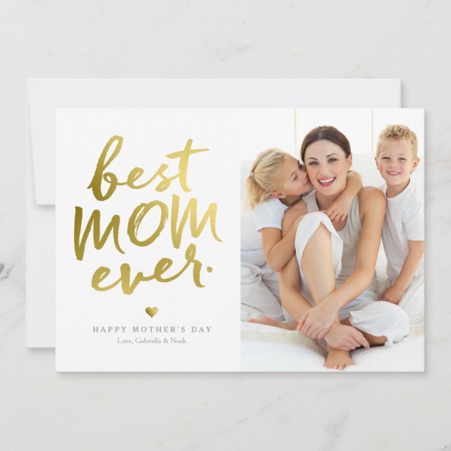 Meilleure maman jamais | Faux Gold Foil (Devant)