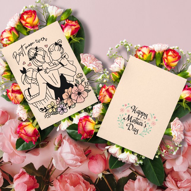 Meilleure maman jamais maman, coutume enfants / ca (Best Mom ever mum, custom gretting card)