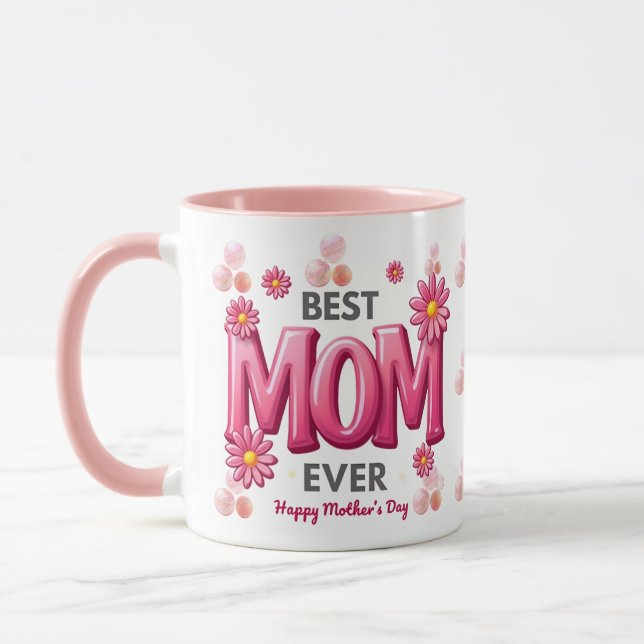 Meilleure maman Jamais Mère Mug de la Fête des Mèr (Gauche)