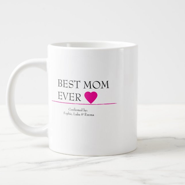 Meilleure Maman Jamais Mug avec Coeur Rose - Confi (Gauche)