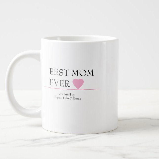 Meilleure Maman Jamais Mug avec Coeur Rose - Confi (Gauche)