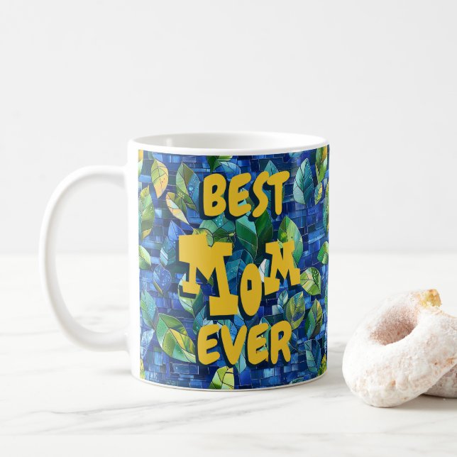 Meilleure Maman Jamais Mug Café Bleu (Avec donut)