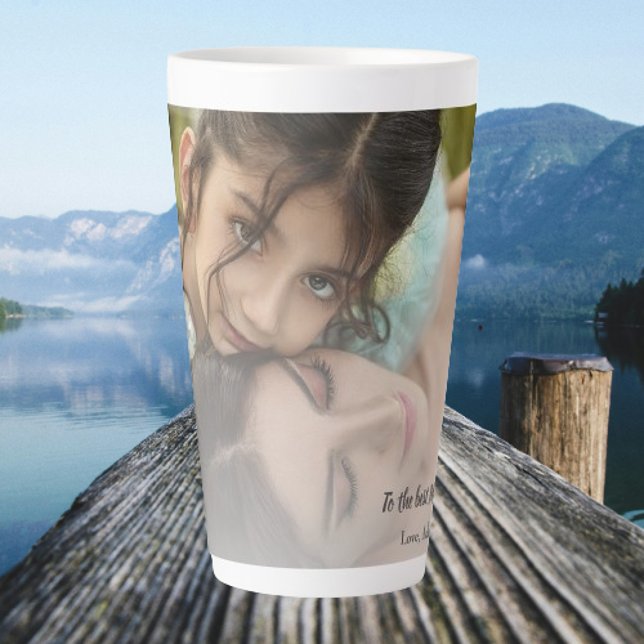 Meilleure maman Jamais Photo Latte Mug (Best Mom Ever Photo Personalized Latte Mug)