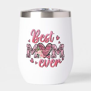 Meilleure Maman Jamais Rose Floral Et Empreinte de