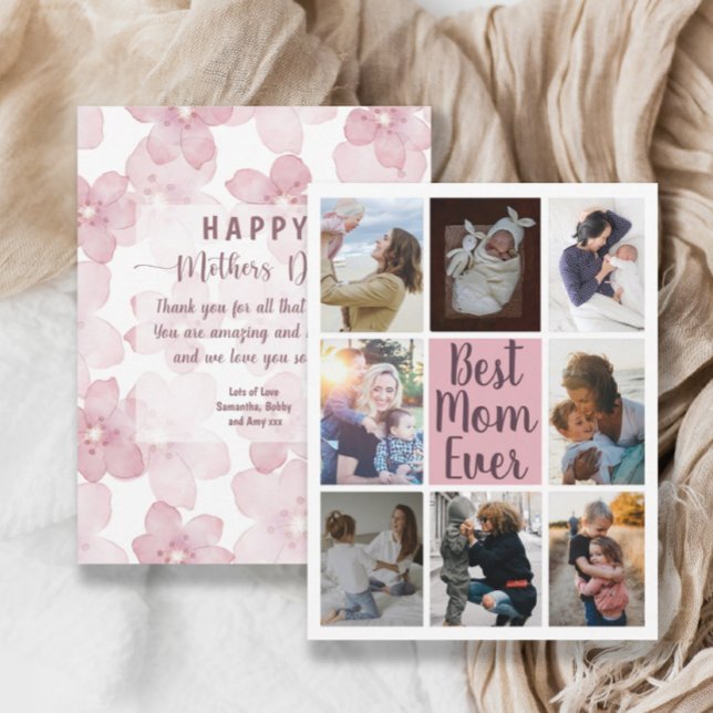 Meilleure maman jamais rose pâle photo florale (Créateur téléchargé)