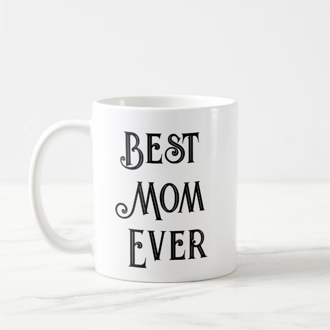 Meilleure Maman Jamais Texte Seulement Mug - Nom p (Gauche)