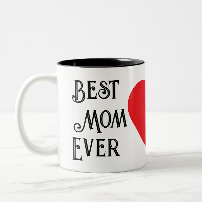 Meilleure Maman Jamais Texte Seulement Mug - Nom p (Gauche)