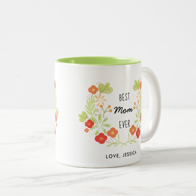 Meilleure maman jamais une tasse de café à deux to (Devant droit)
