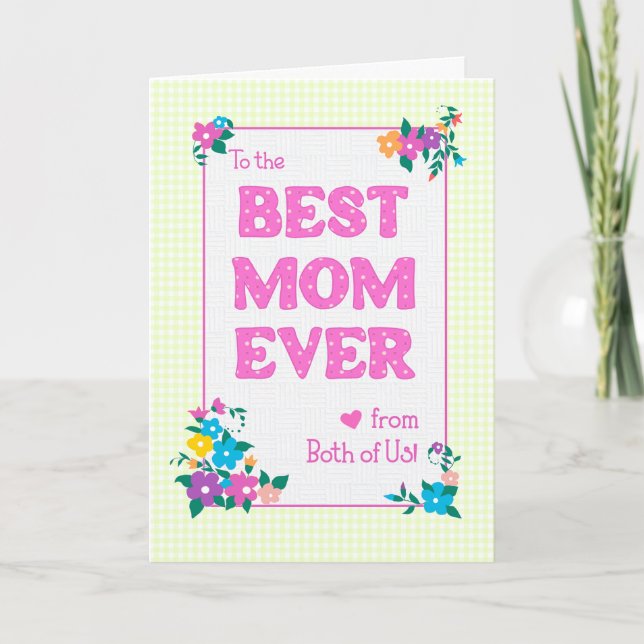 Meilleure maman Jour de la mère des deux cartes (Devant)
