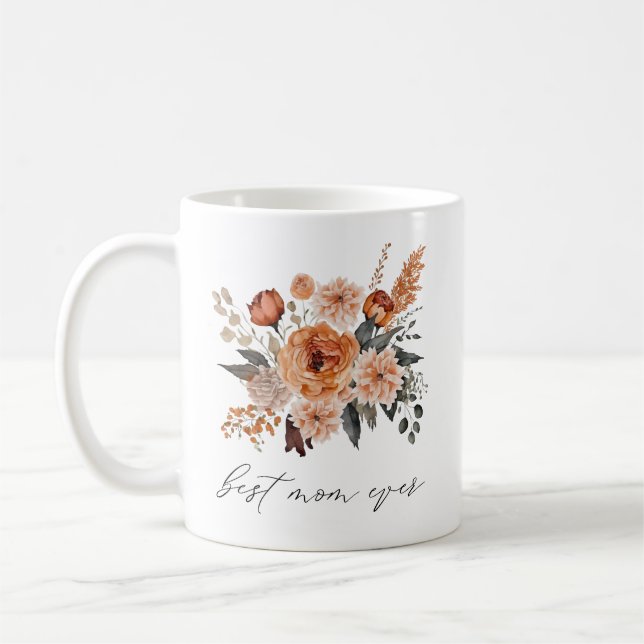 Meilleure maman Jour Floral Mère's Day Mug Cadeau (Gauche)