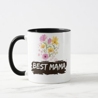 Meilleure Maman Mug Café Fleurs Aquarelle