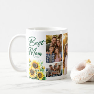 Meilleure Maman Mug Collage Photo Tournesol
