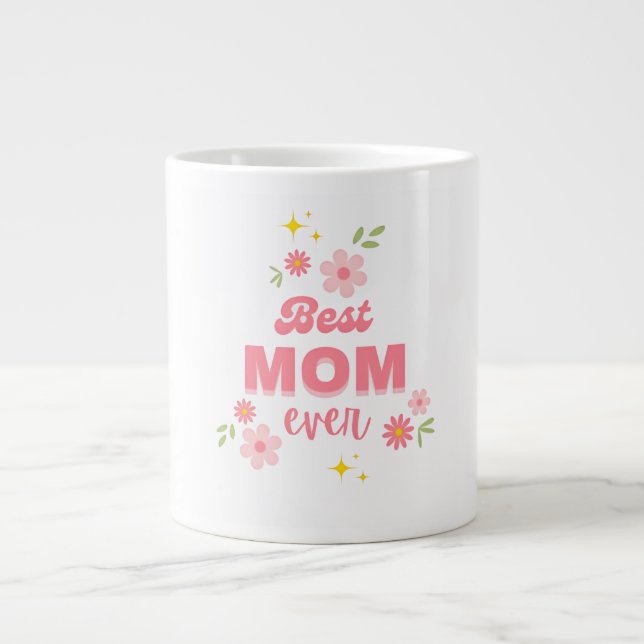 Meilleure Maman Mug Floral Café | Tasse esthétique (Devant)