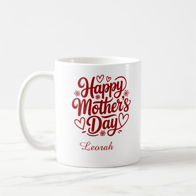 Meilleure Maman Mug Personnalisé Nom (Gauche)