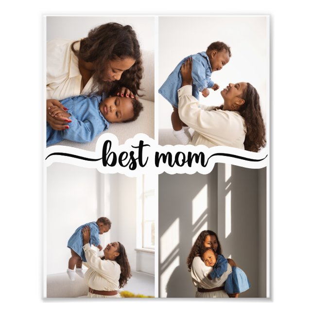 Meilleure Maman Personnalisée 4 Photo Collage (Devant)