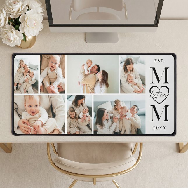 Meilleure Maman Personnalisée Collage Photo 7 Mère (Best Ever Mom Personalized 7 Photo Collage Mother Desk Mat)