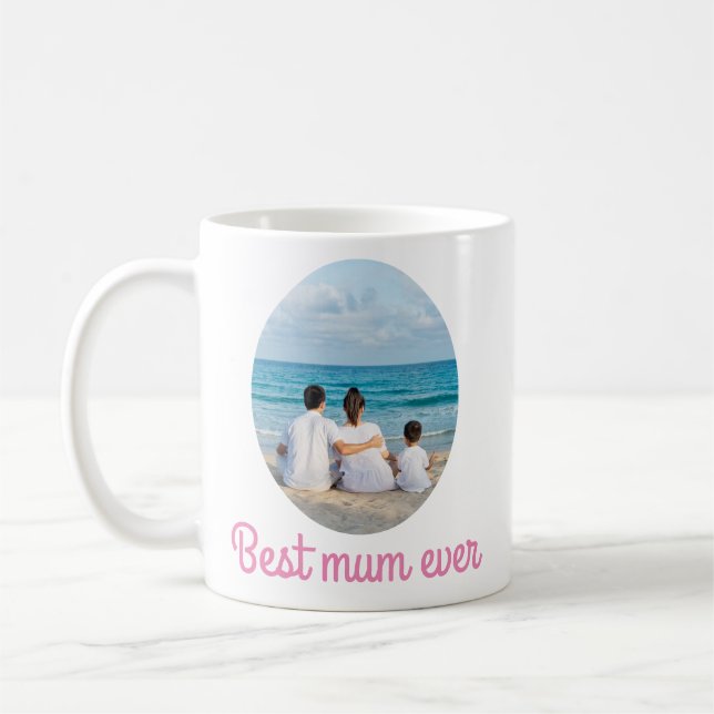 Meilleure maman personnalisée jamais Mug avec phot (Gauche)