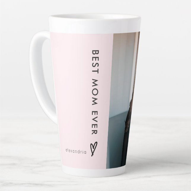 Meilleure maman personnalisée Jamais Photo Mug en  (Angle gauche)