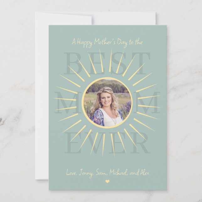 Meilleure maman rose moderne jamais carte de la Fê (Devant)