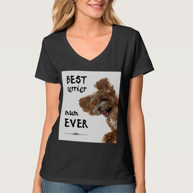 Meilleure maman terrier jamais T-shirt (Devant)