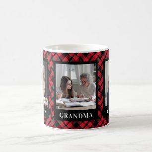 Meilleure mamie 3 Photo Diamant Buffalo Plaid Mug