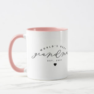 Meilleure mamie mignonne calligraphie café Mug