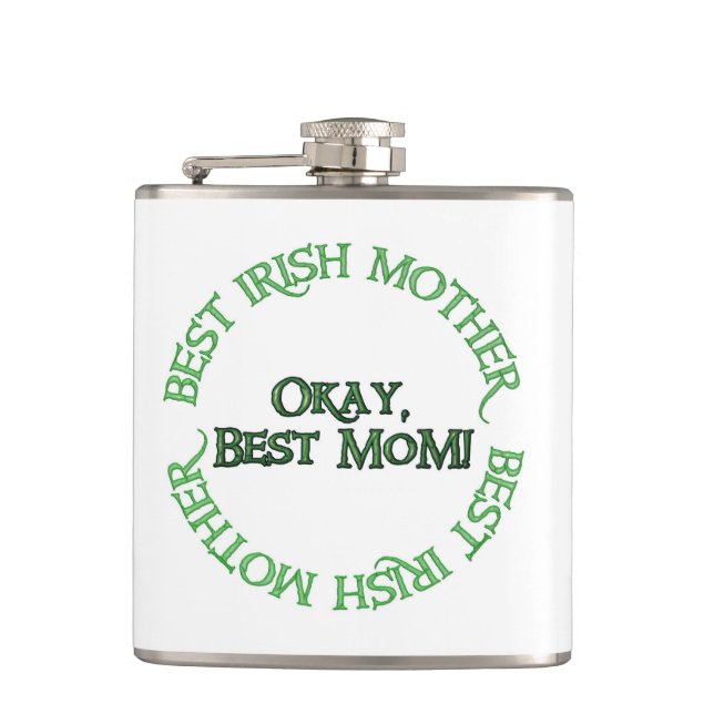 Meilleure mère irlandaise flasque blanche emballée (Devant)