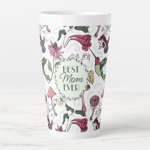Meilleure Mère Mug Latte Fleurie Colibri