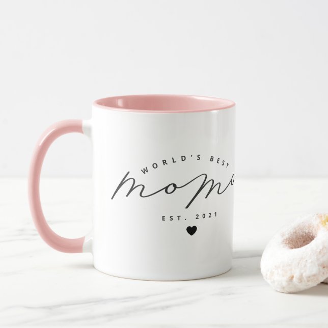 Meilleure Momo Cute Calligraphy Café Mug (Avec donut)