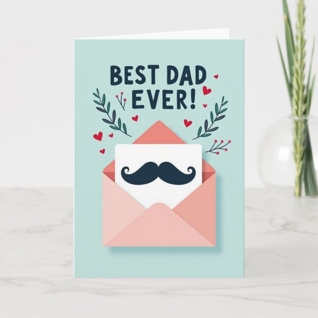 Meilleure Moustache de Papa Carte (Devant)